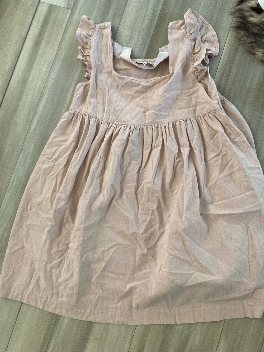HYFVE Blush Pink Ruffle Sleeve Casual Dress